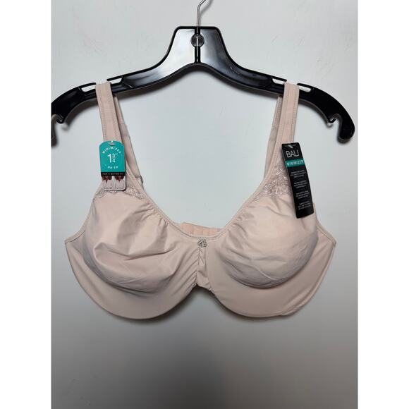 New Bali Intimates Women's Size 40DD Minimizer Bra Lace Tan Comfort - Picture 3 of 9